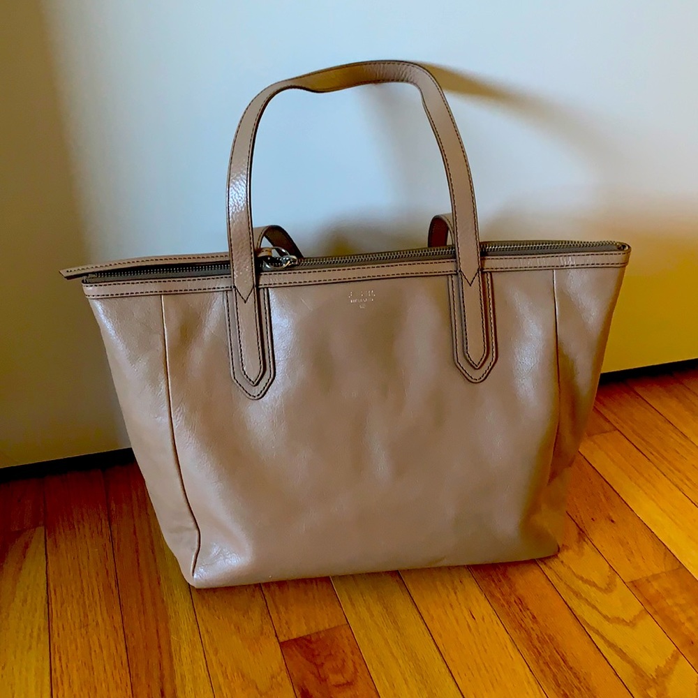 Fossil Nude Leather Tote